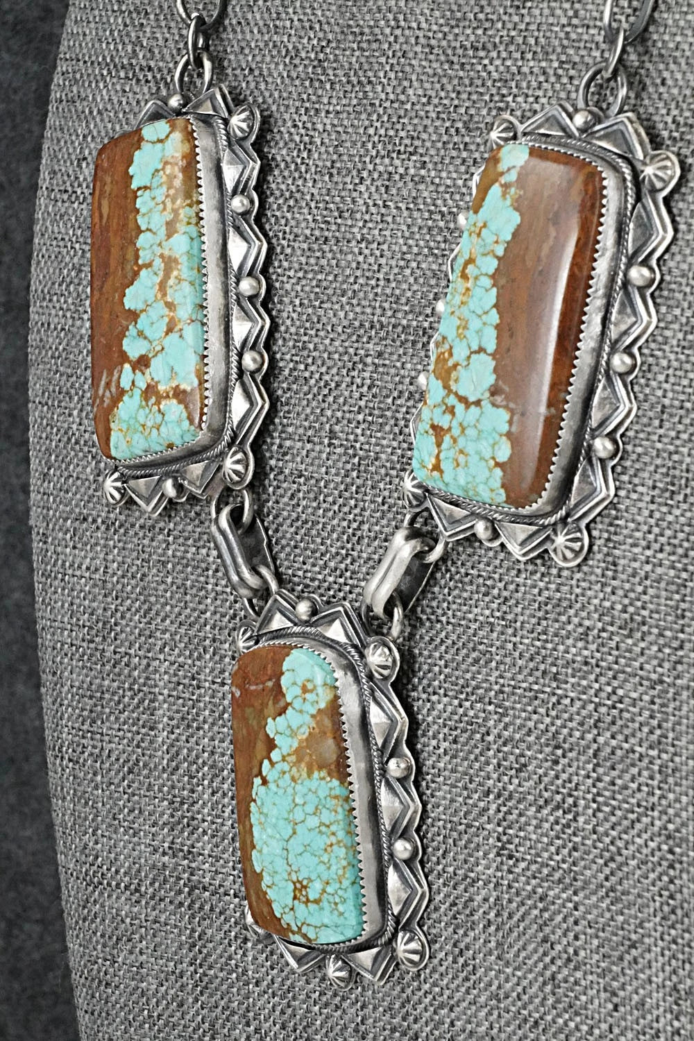 Turquoise & Sterling Silver Necklace and Earrings Set - Randy Boyd