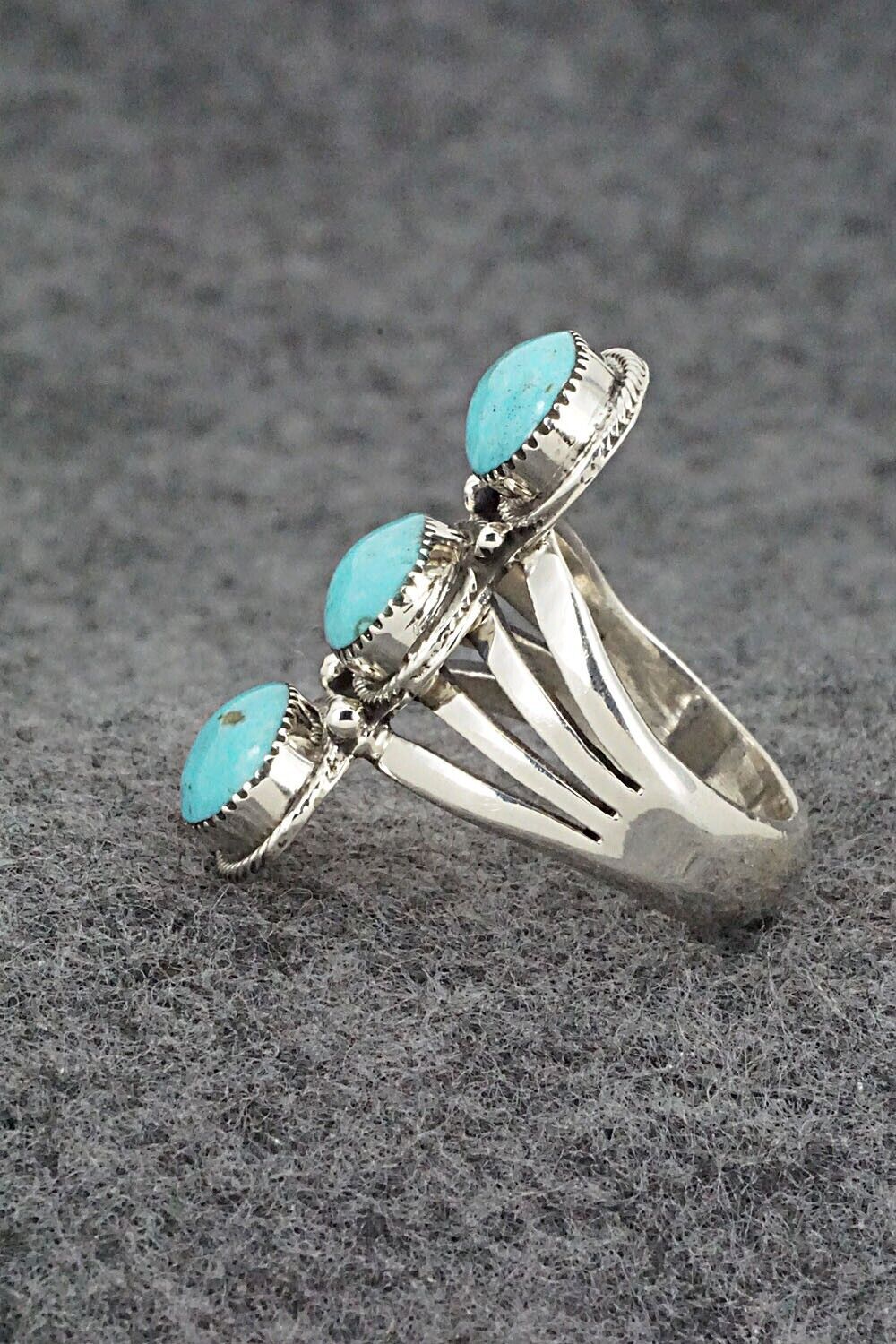 Turquoise & Sterling Silver Ring - Sheena Jack - Size 8