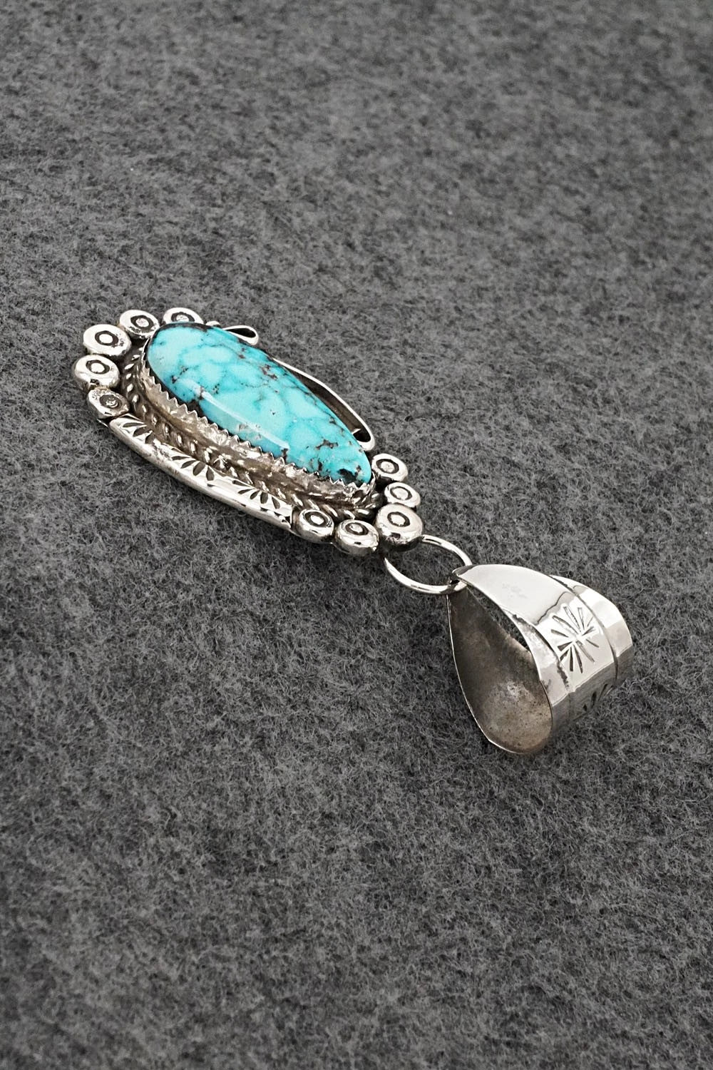 Turquoise & Sterling Silver Pendant - Phil Nez