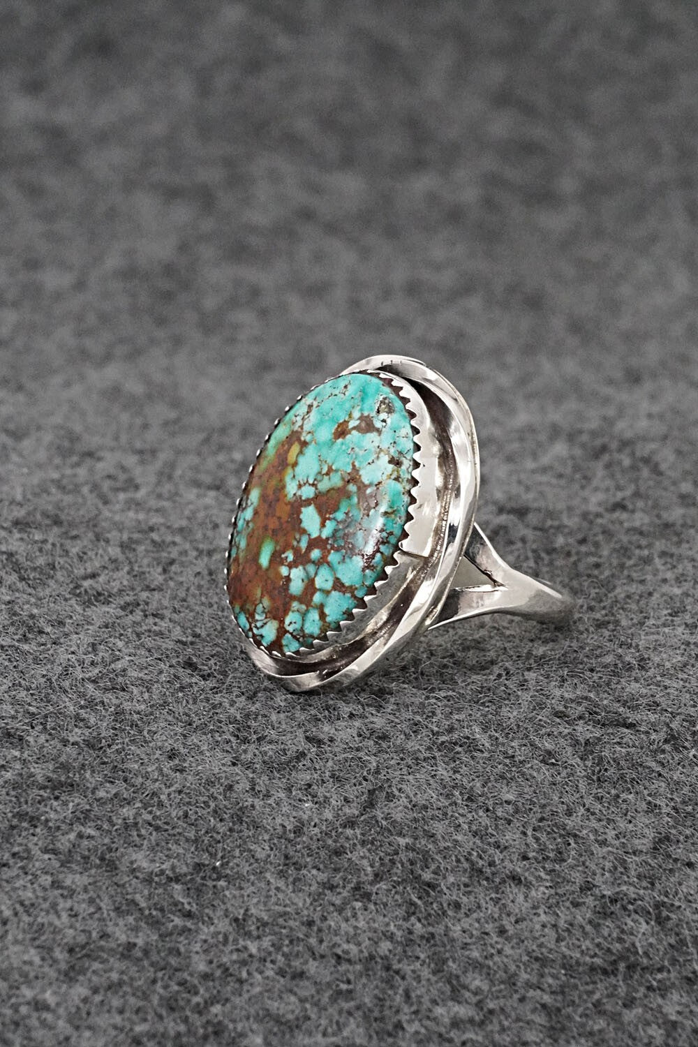 Turquoise & Sterling Silver Ring - Ernest Hawthorne - Size 7