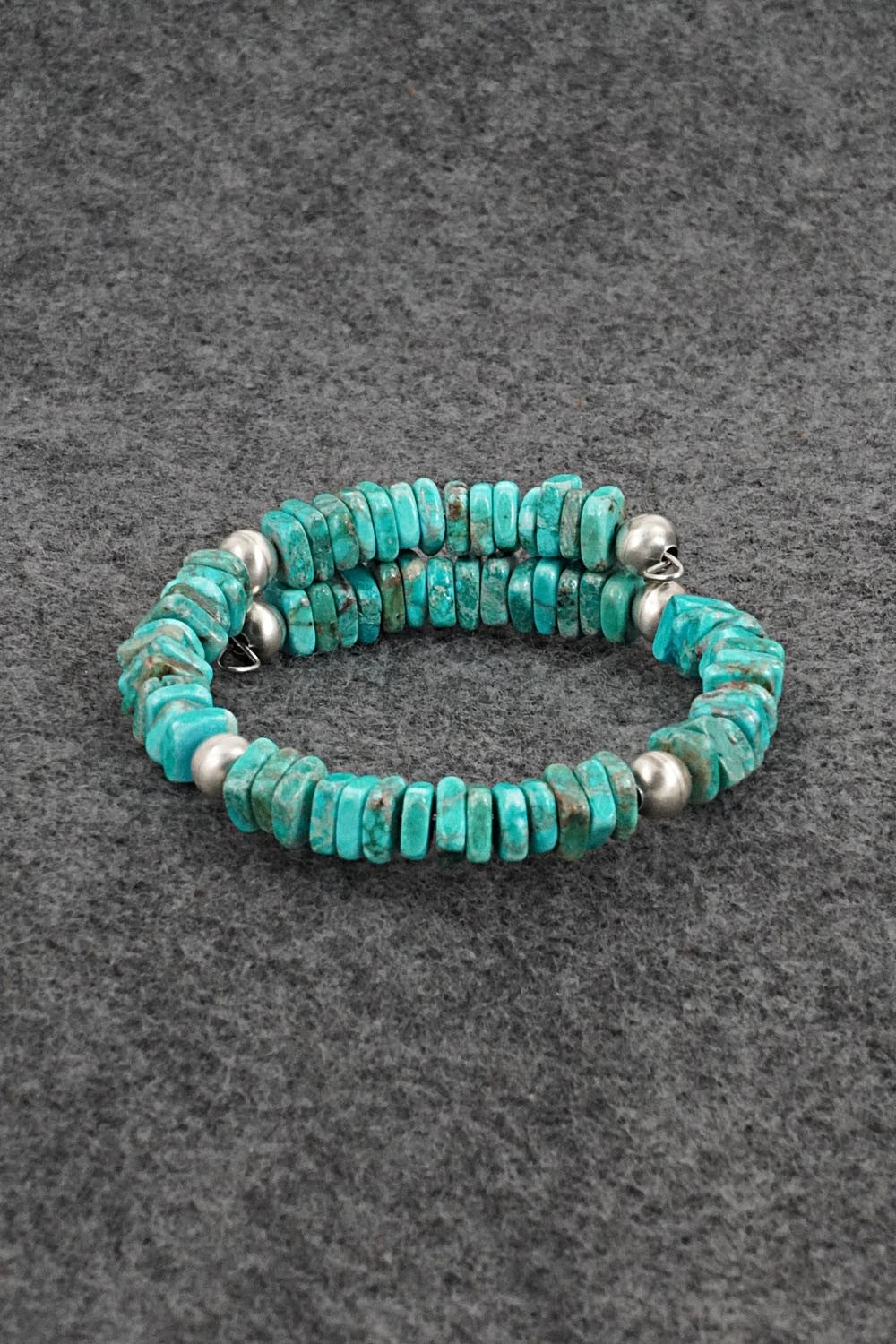 Turquoise & Sterling Silver Bracelet - Doreen Jake