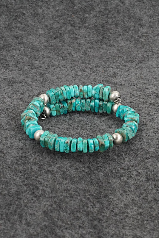 Turquoise & Sterling Silver Bracelet - Doreen Jake