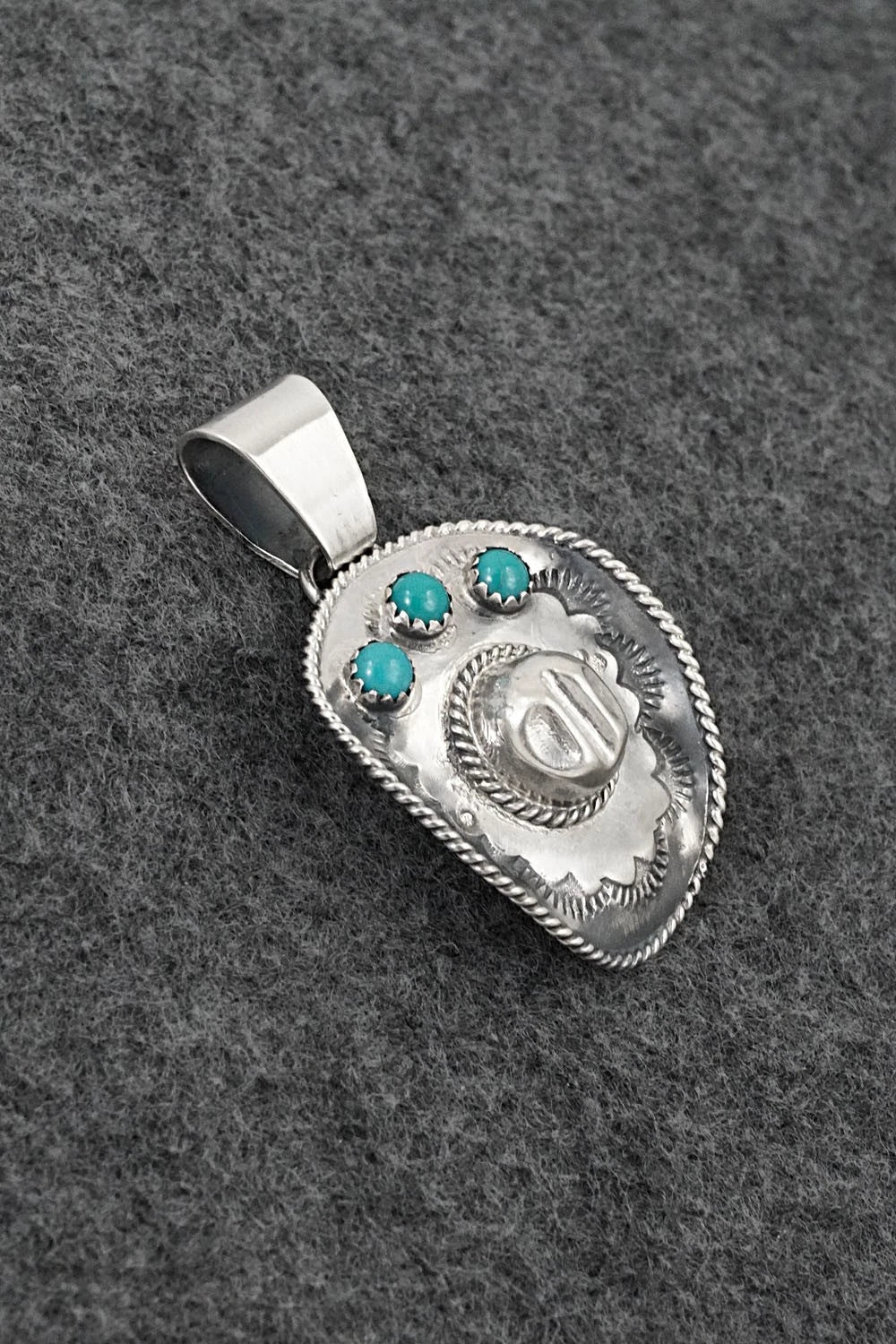 Turquoise & Sterling Silver Pendant - Bobby Platero