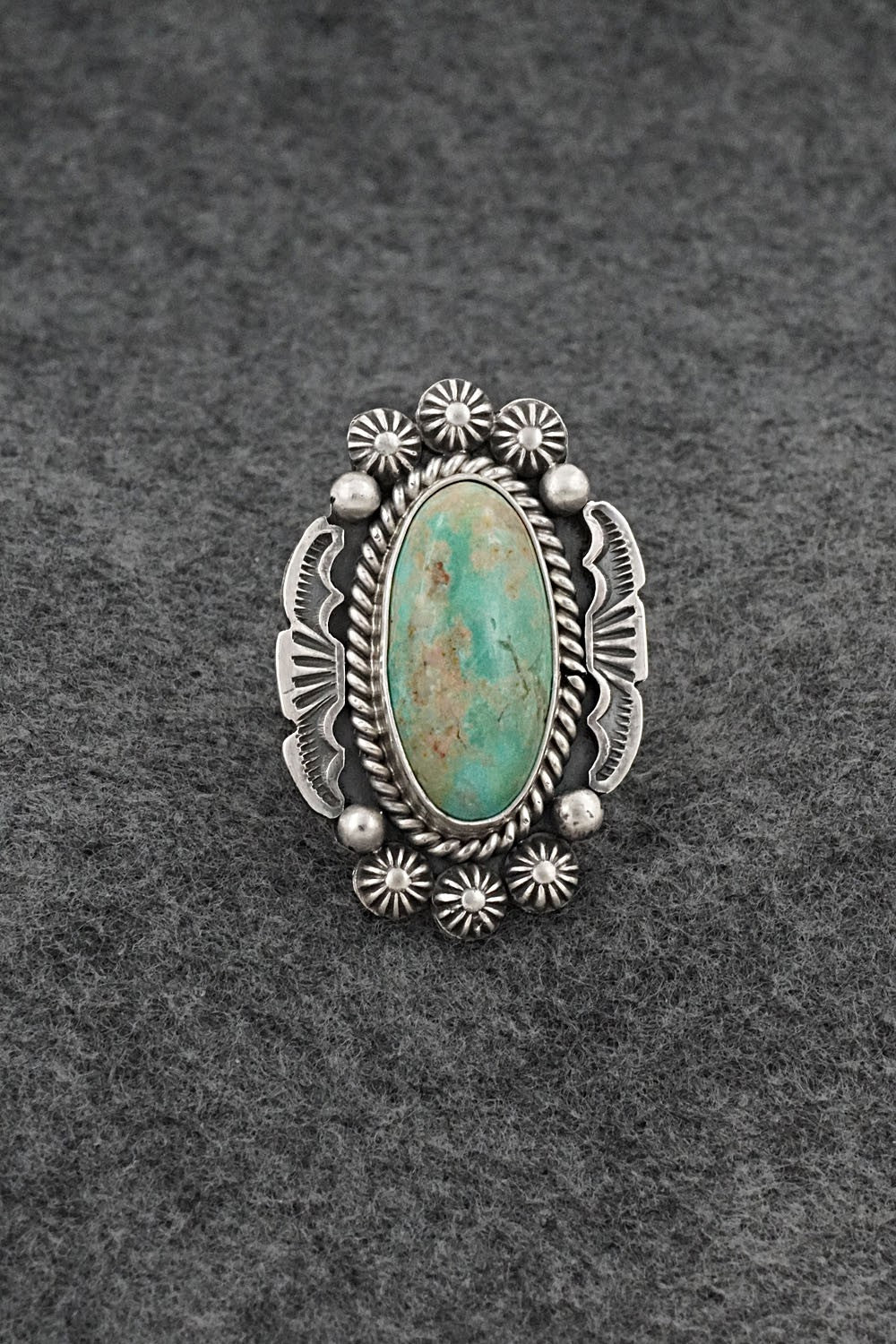 Turquoise & Sterling Silver Ring - Michael Calladitto - Size 7