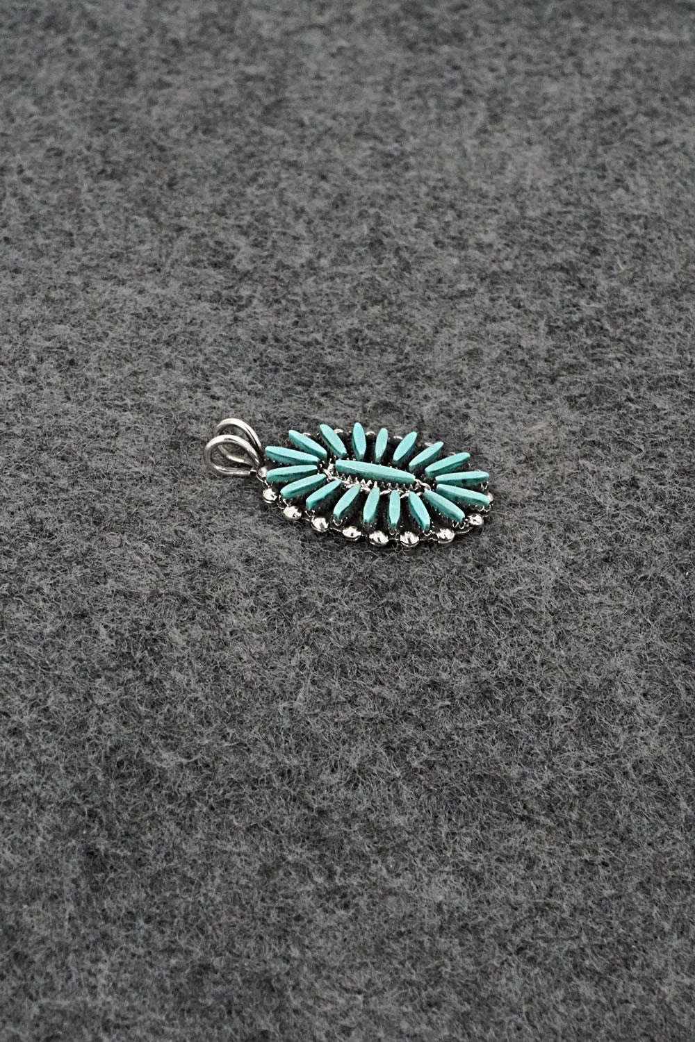 Turquoise & Sterling Silver Pendant - Fritzon Owaleon