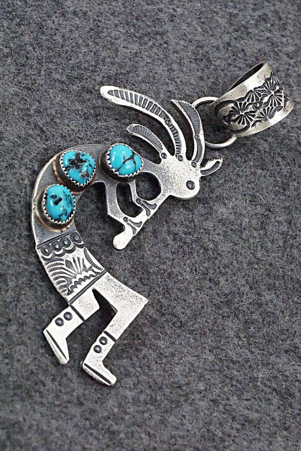Turquoise and Sterling Silver Pendant - Eva Billah