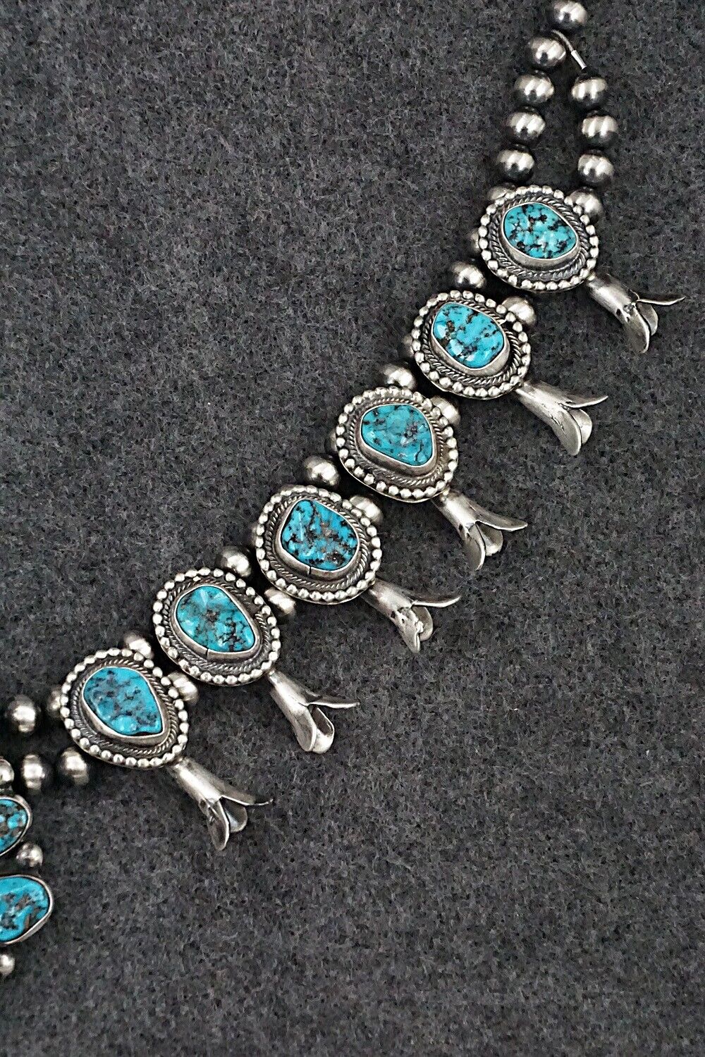 Turquoise & Sterling Silver Squash Blossom Set - Bobby Johnson