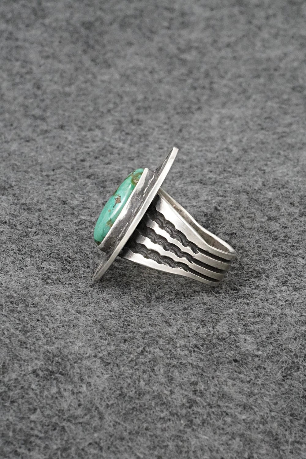Turquoise & Sterling Silver Ring - Calvin Martinez - Size 8