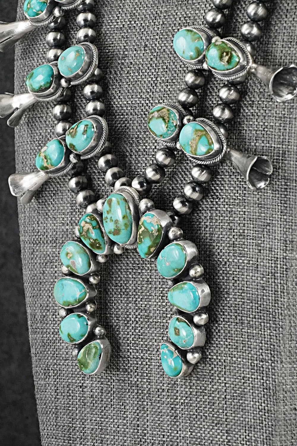 Turquoise & Sterling Silver Squash Blossom Set - Darrin Livingston