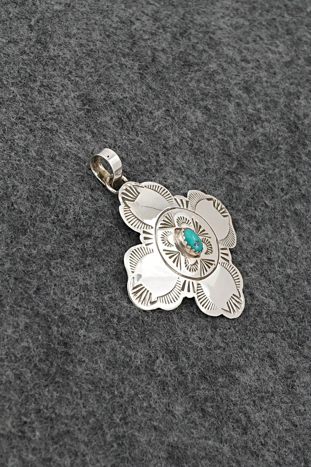 Turquoise & Sterling Silver Pendant - Bertha Begay