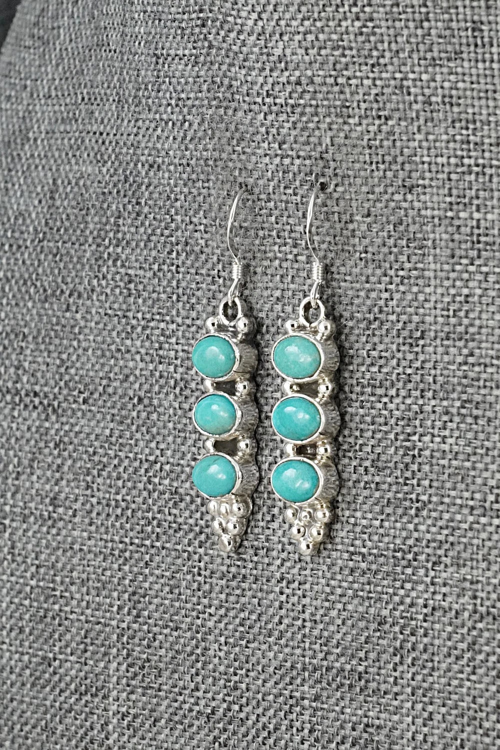 Turquoise & Sterling Silver Earrings - Gary Shorty