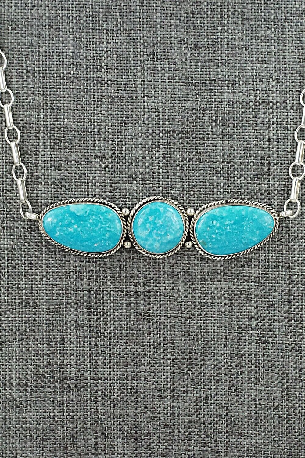 Turquoise & Sterling Silver Necklace and Earrings Set - Rena Begay