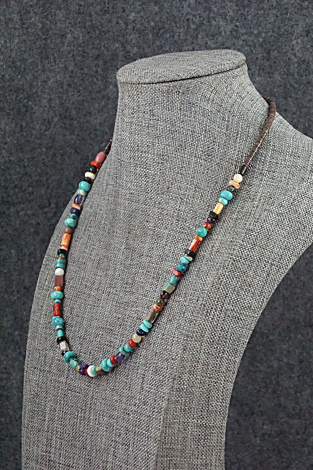 Multi-Stone and Sterling Silver Necklace 18" - Susie Deal