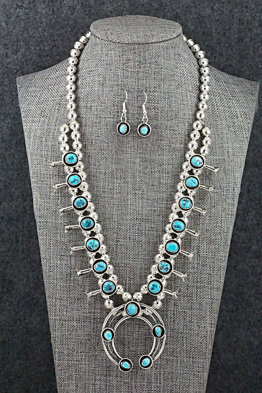 Turquoise & Sterling Silver Squash Blossom Set - Phil Garcia