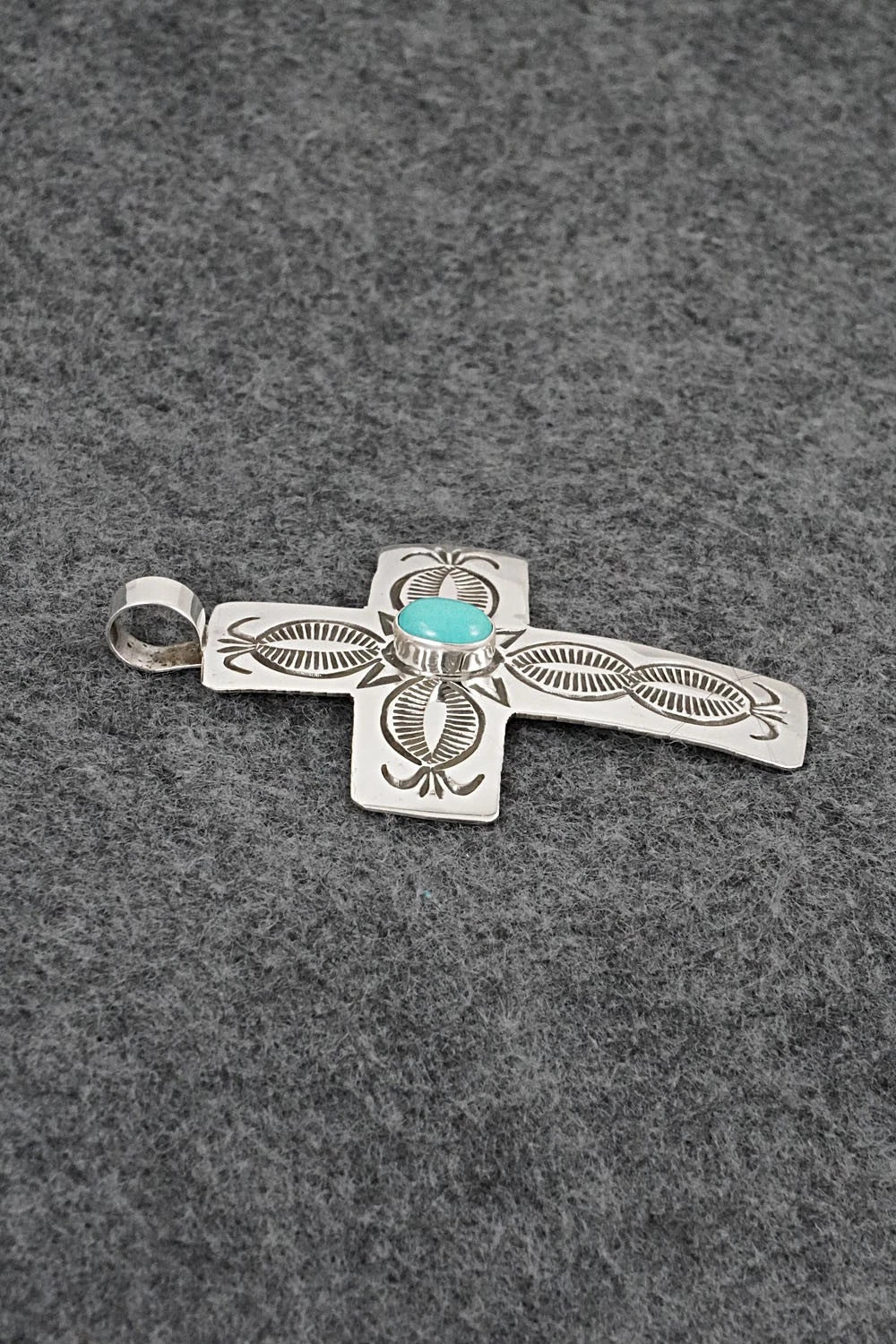Turquoise & Sterling Silver Pendant - Arnold Blackgoat