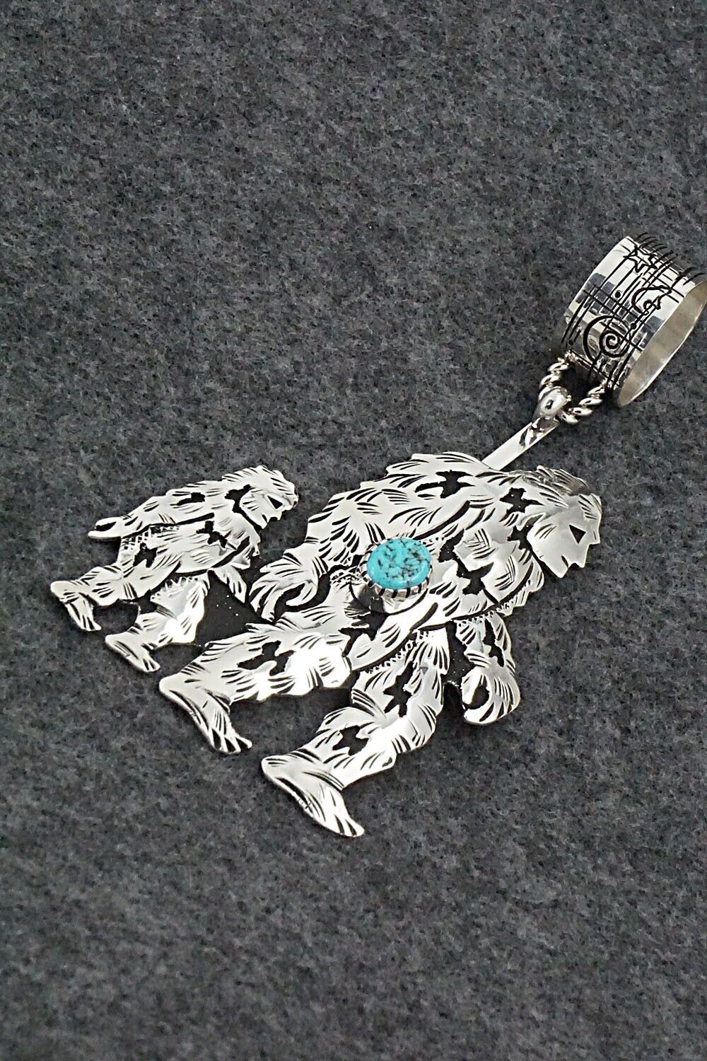 Turquoise & Sterling Silver Pendant - Richard Singer