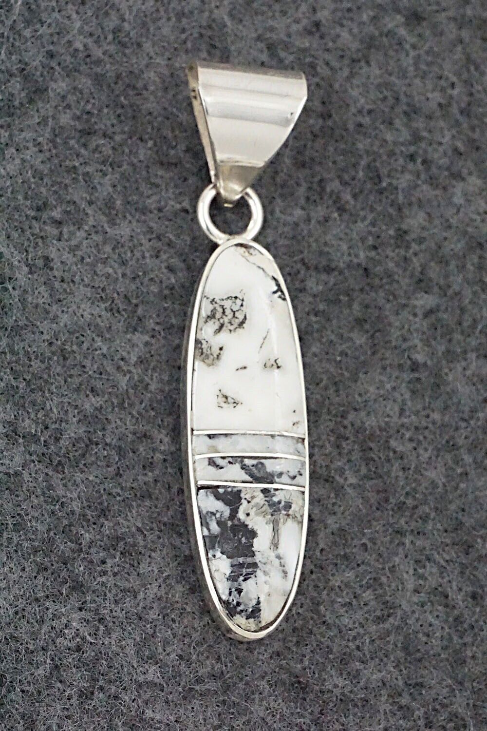 White Buffalo & Sterling Silver Pendant - Harold Smith