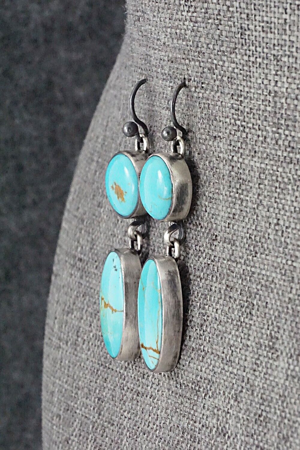 Turquoise & Sterling Silver Earrings - Loretta Delgarito