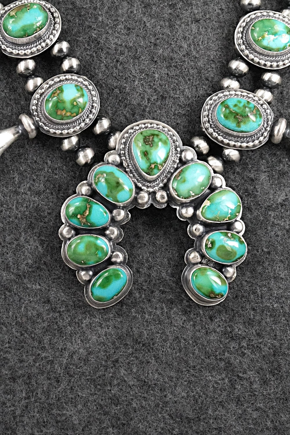 Turquoise & Sterling Silver Squash Blossom Set - Randy Boyd