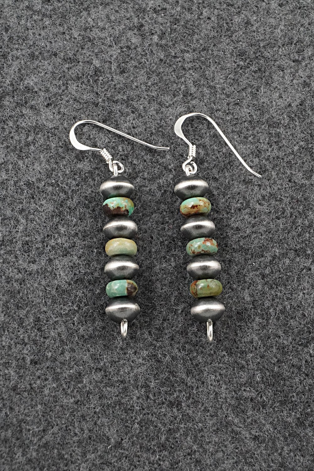 Turquoise & Sterling Silver Navajo Pearl Earrings - Tonisha Haley