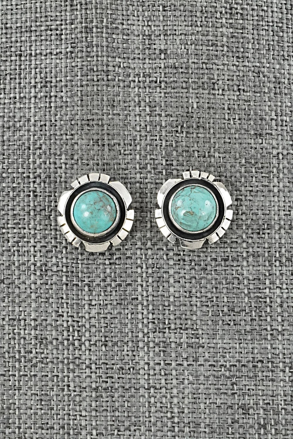 Turquoise & Sterling Silver Earrings - Amos Begay