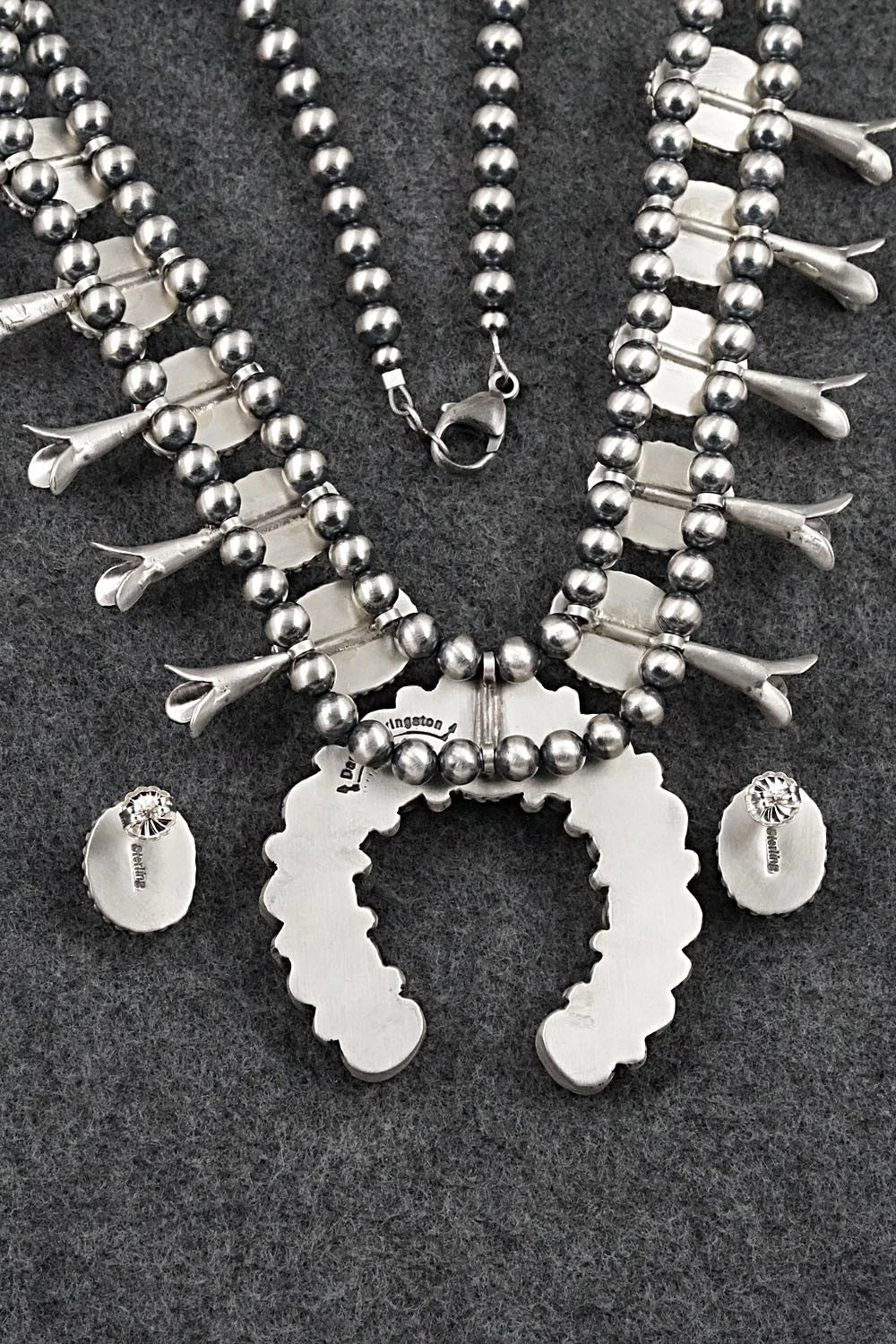Turquoise & Sterling Silver Squash Blossom Set - Darrin Livingston
