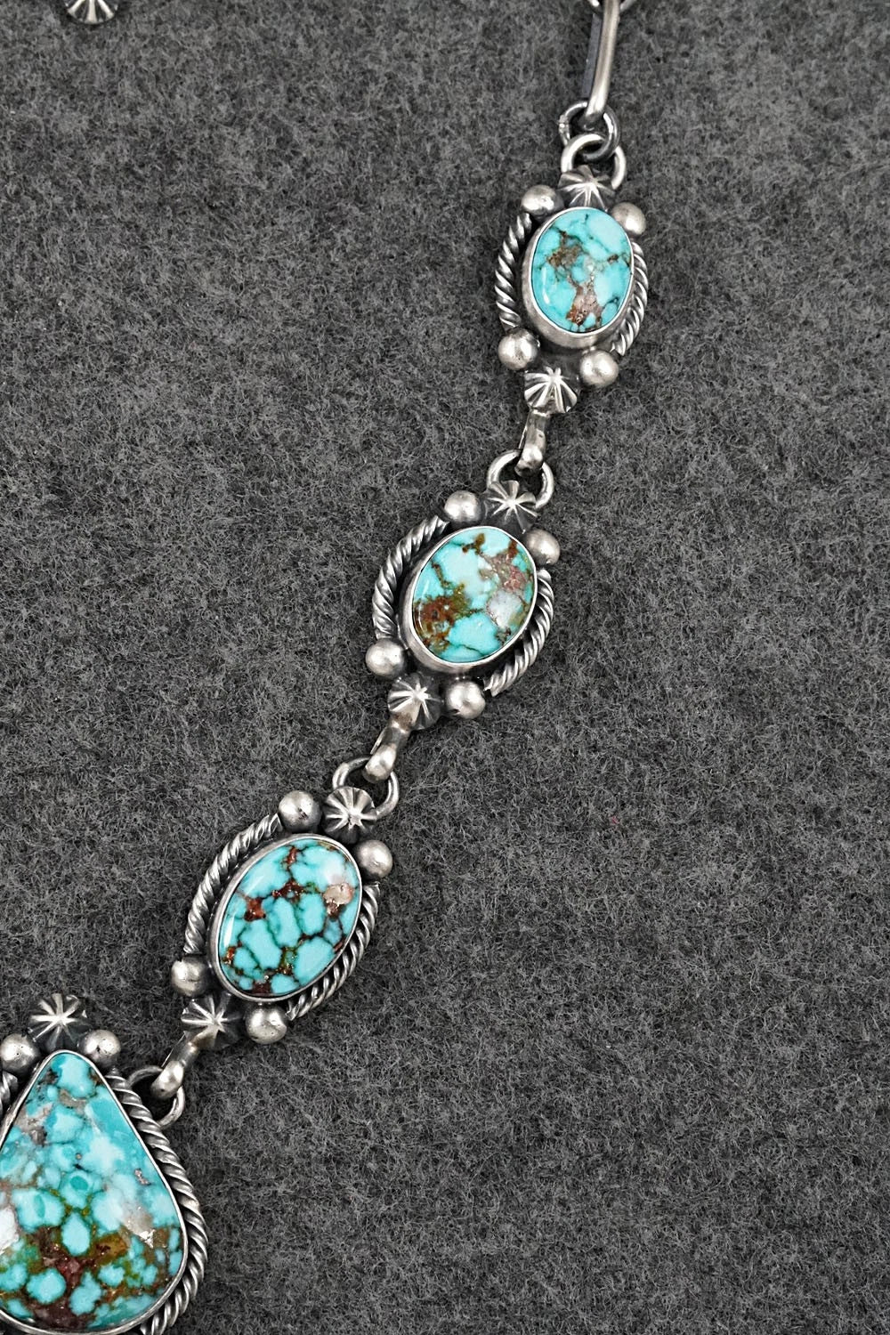 Turquoise & Sterling Silver Necklace and Earrings Set - Paul Livingston