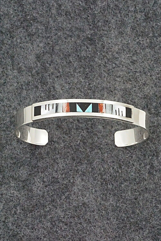 Multi-Stone & Sterling Silver Inlay Bracelet - Leander Othole
