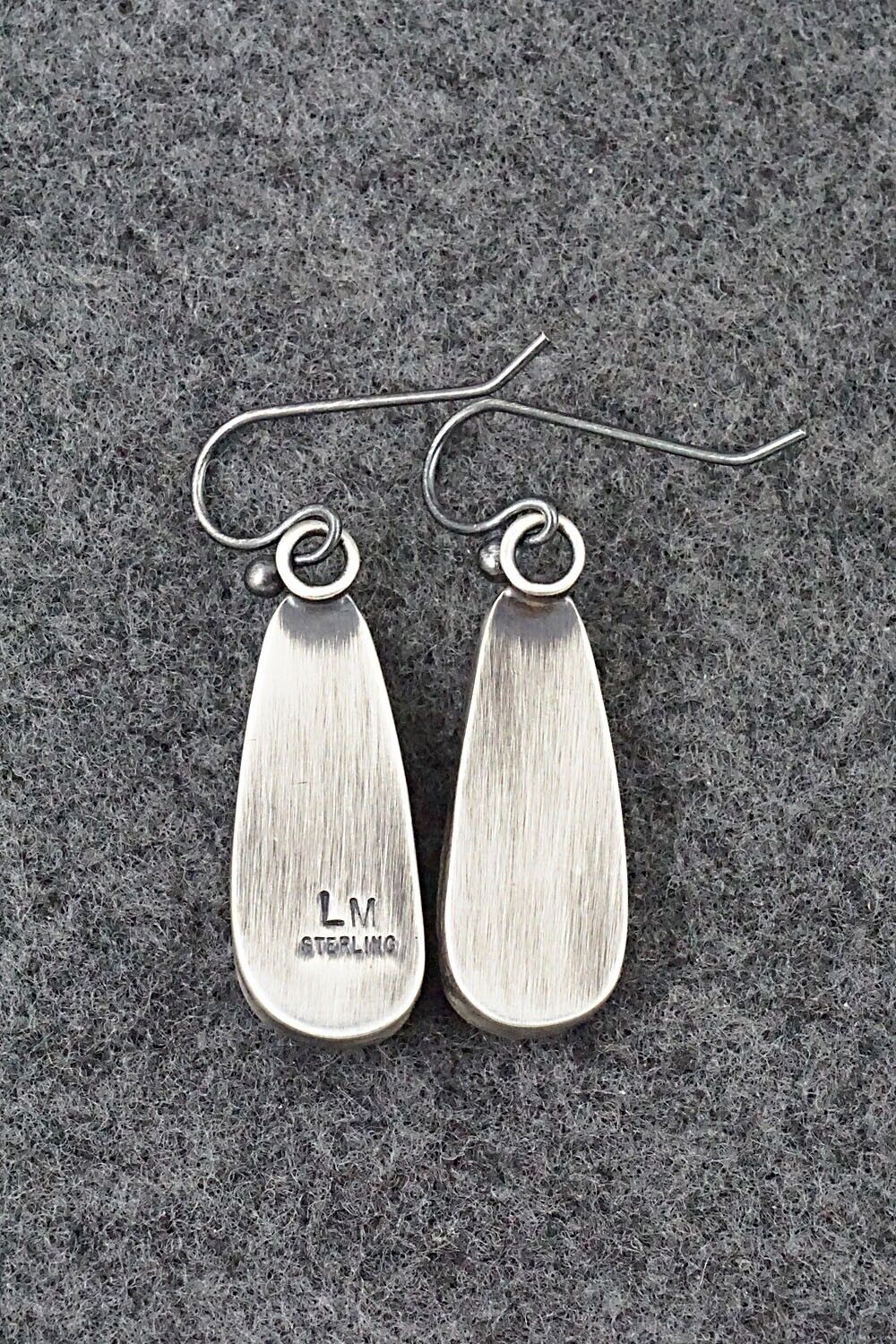 White Buffalo & Sterling Silver Earrings - Lyod Martinez