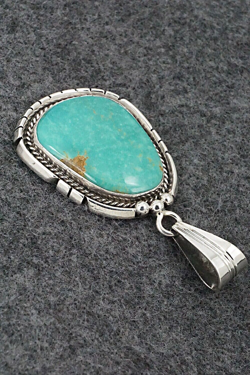 Turquoise & Sterling Silver Pendant - Samuel Yellowhair