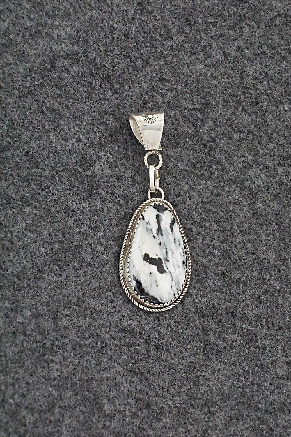 White Buffalo & Sterling Silver Pendant - Ernest Hawthorne