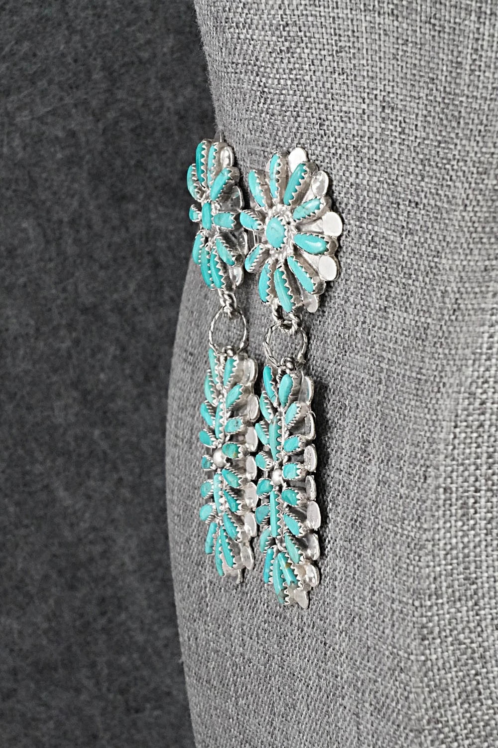 Turquoise & Sterling Silver Earrings - Lavell Byjoe