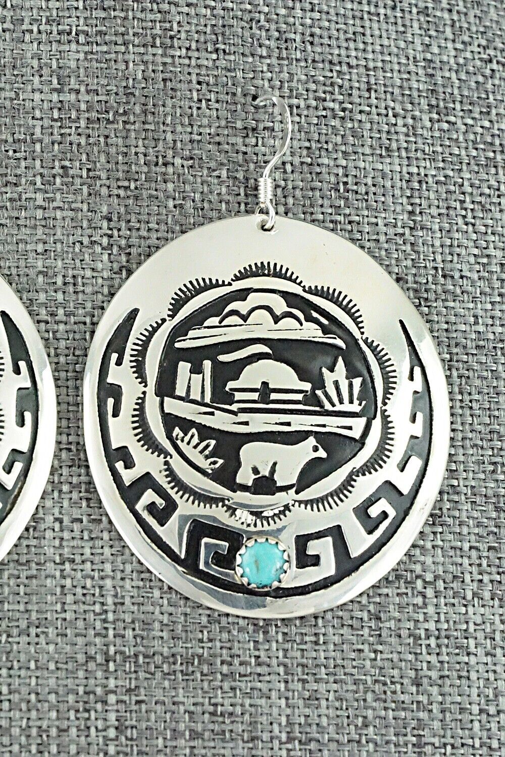 Turquoise & Sterling Silver Earrings - Rosita Singer