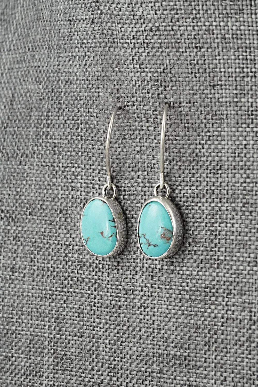 Turquoise & Sterling Silver Earrings - Eugene Gruber