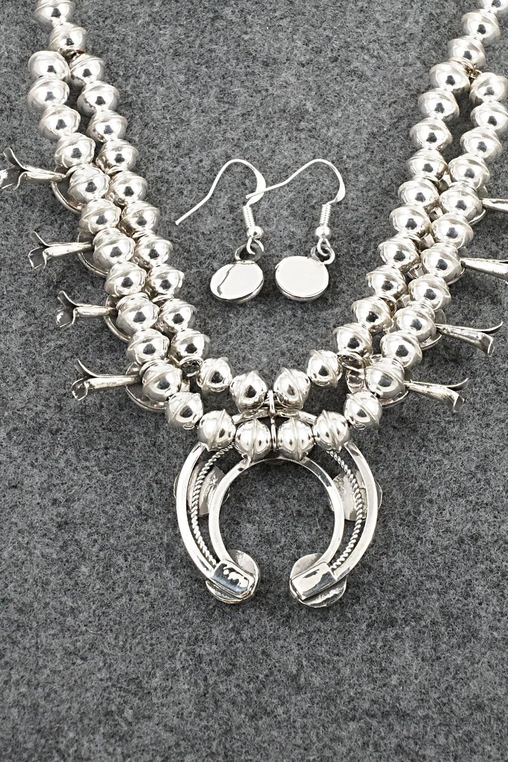 Turquoise & Sterling Silver Squash Blossom Set - Phil Garcia