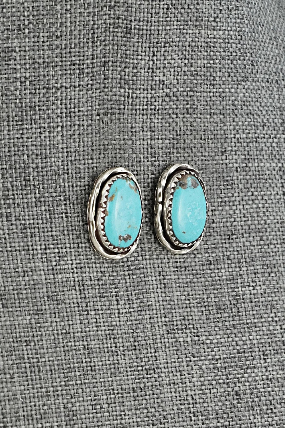 Turquoise & Sterling Silver Earrings - Ernest Hawthorne