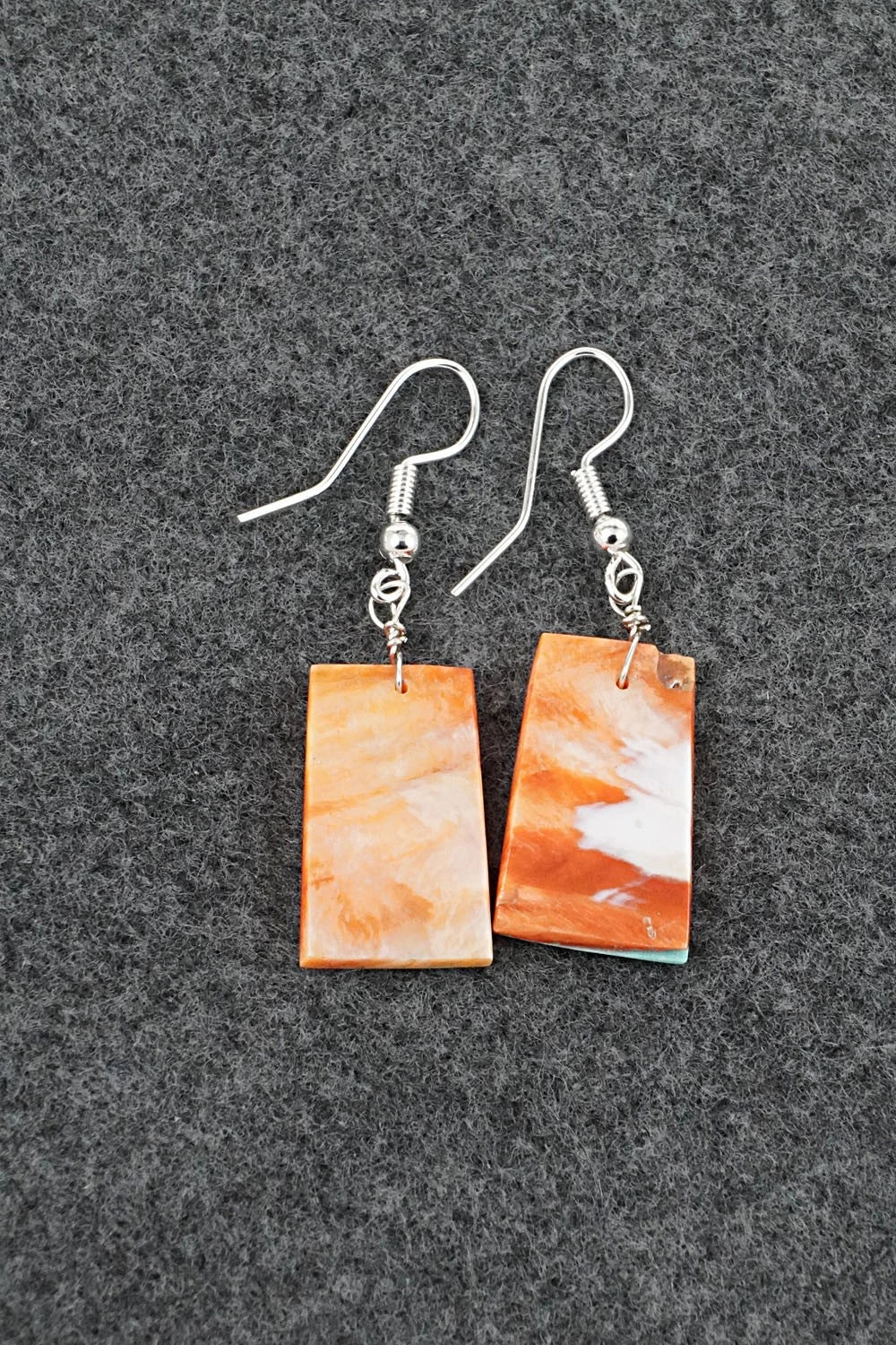 Spiny Oyster, Turquoise & Sterling Silver Earrings - Louise Pete