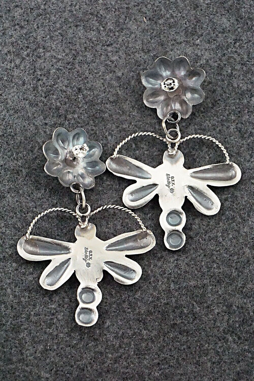 Pink Conch Shell & Sterling Silver Earrings - Gabrielle Yazzie