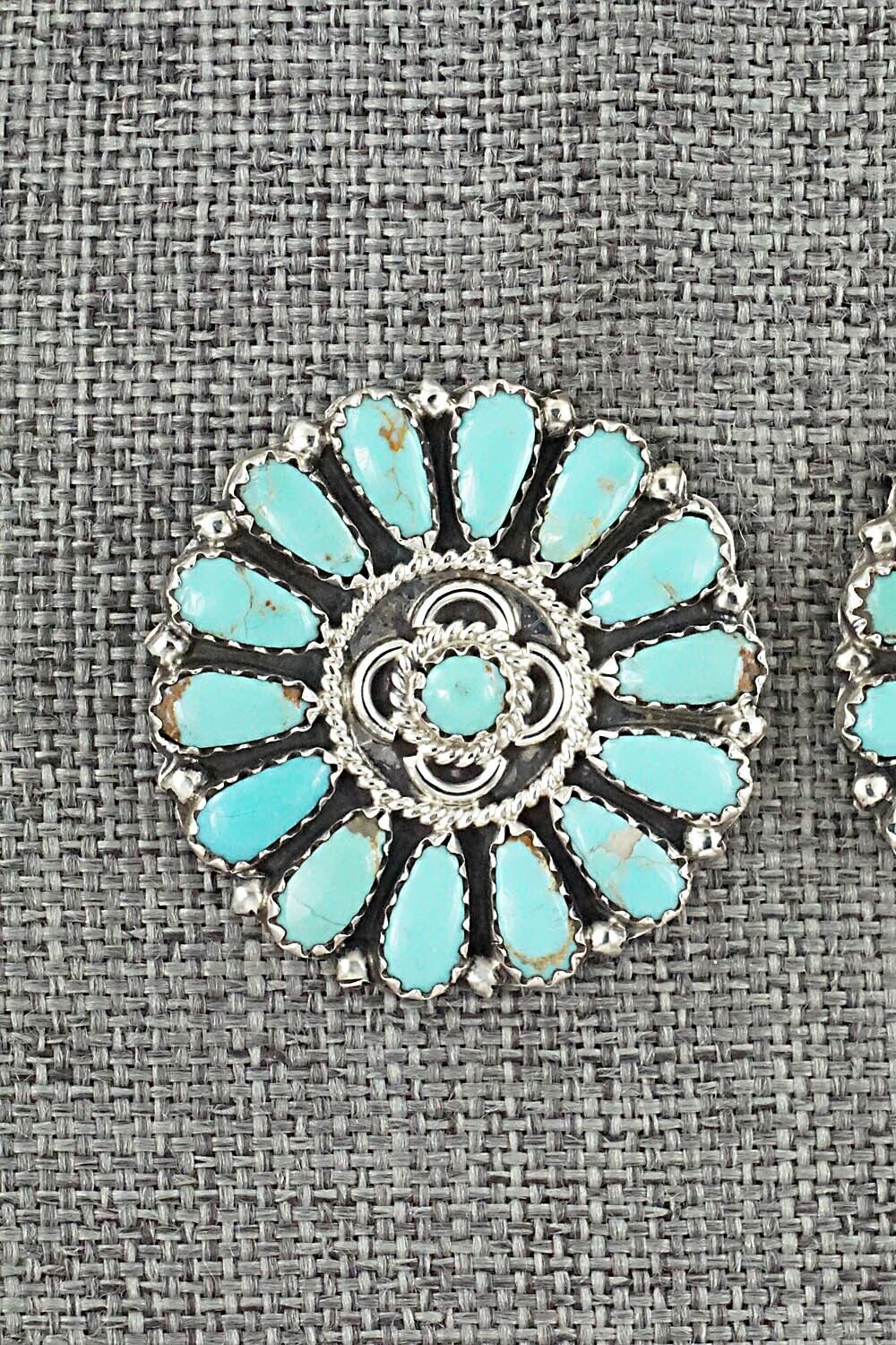 Turquoise and Sterling Silver Earrings - Zeita Begay