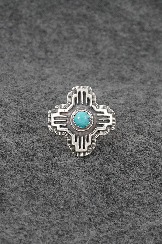 Turquoise and Sterling Silver Ring - Letricia Largo - Size 8