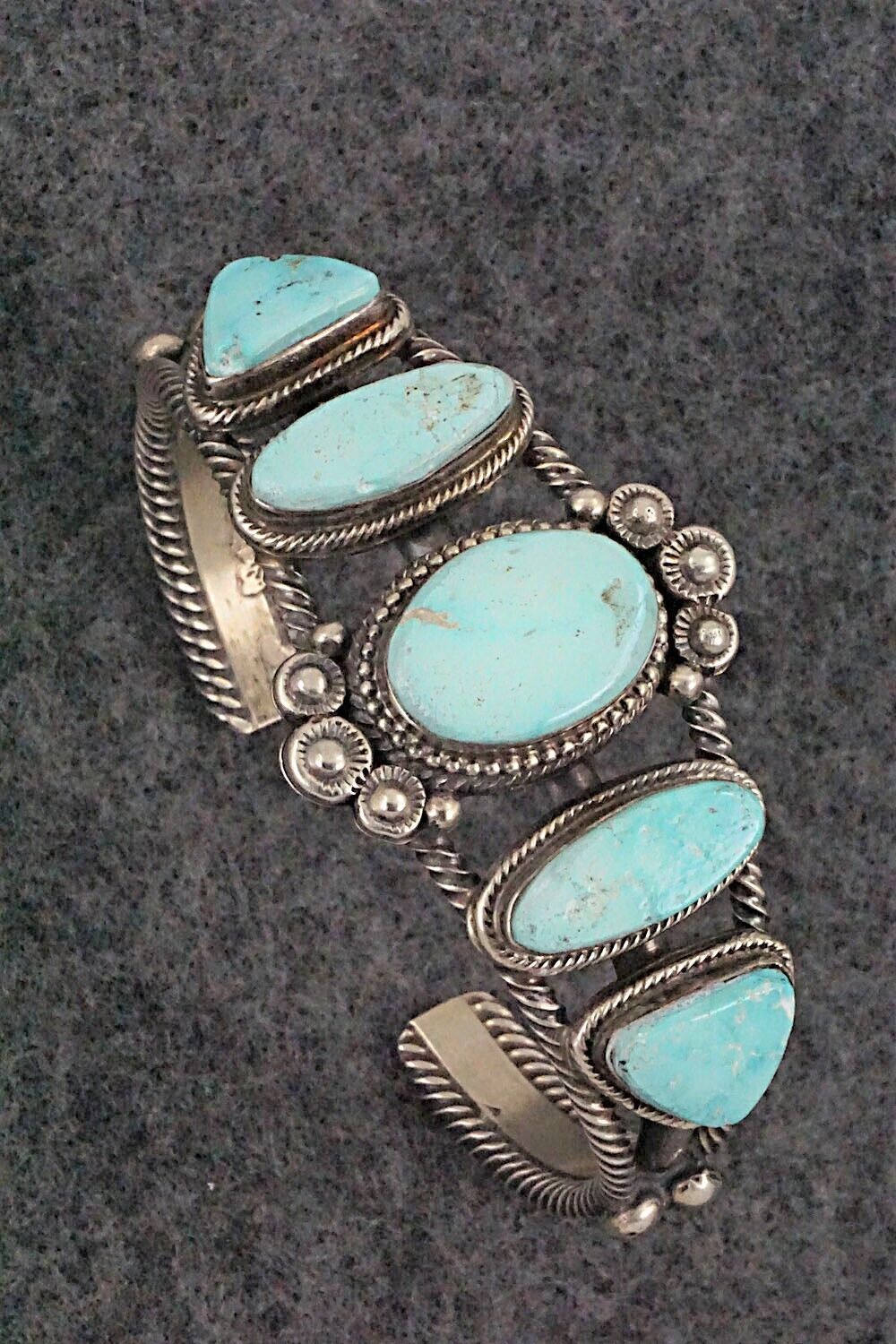 Turquoise and Sterling Silver Bracelet - Wallace Yazzie Jr.