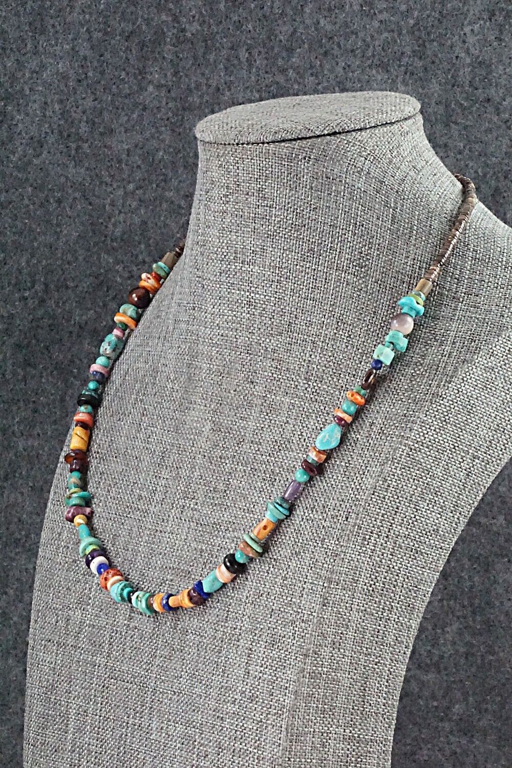 Multi Stone and Sterling Silver Necklace - Helen Tsosie