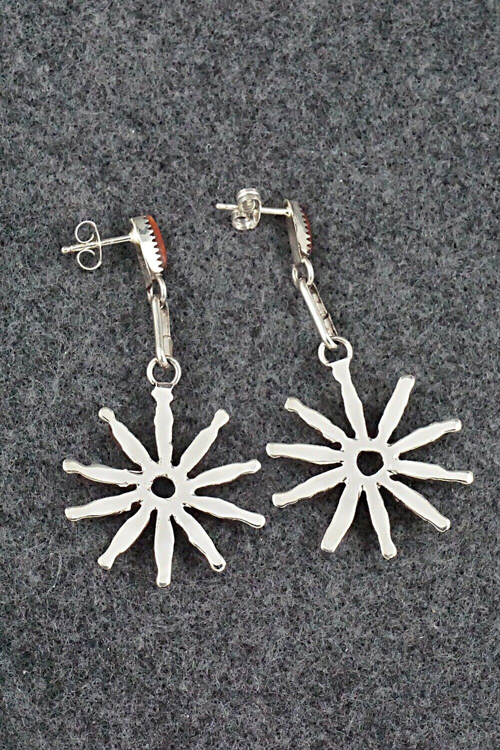 Coral & Sterling Silver Earrings - Yvette Kaamasee
