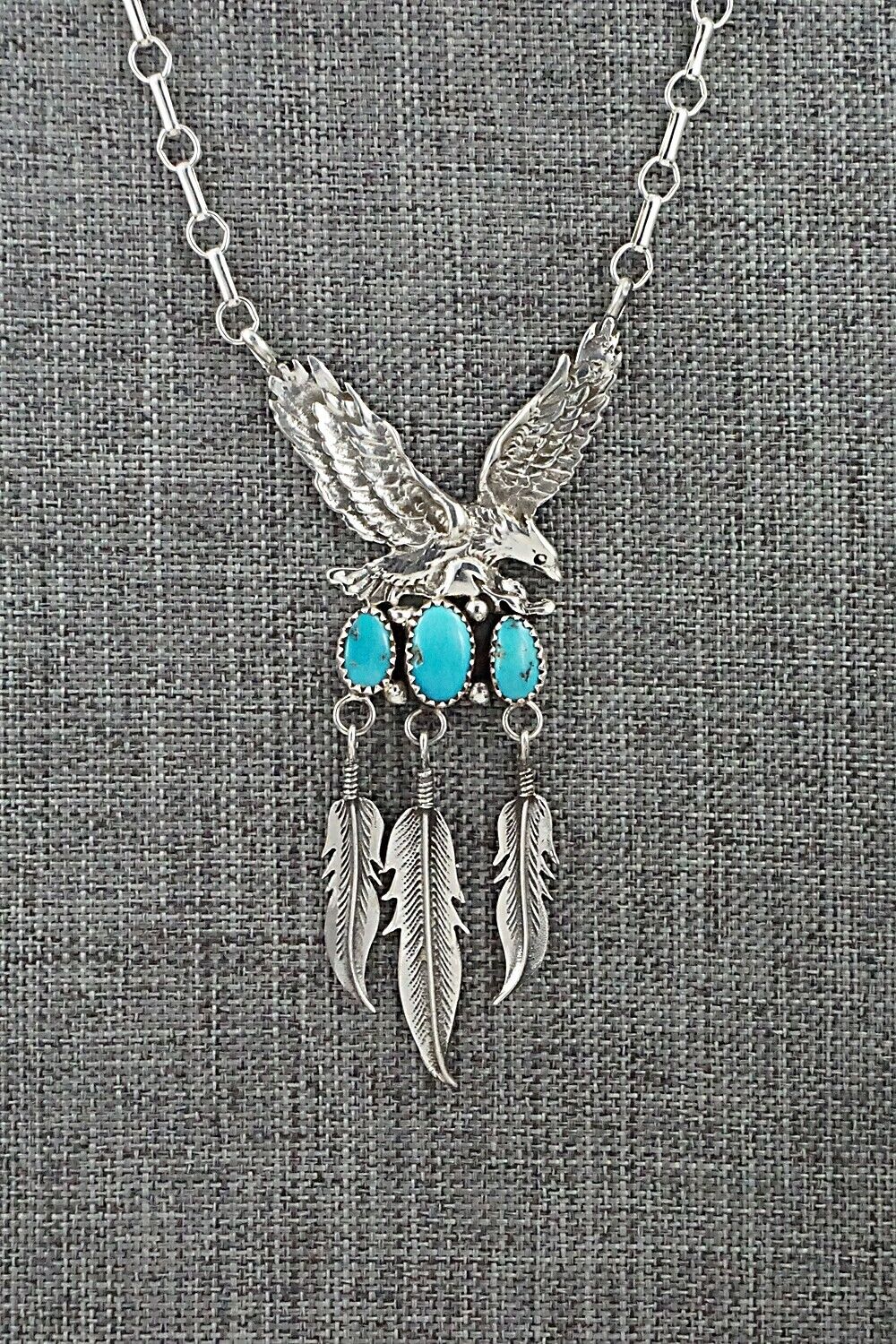 Turquoise & Sterling Silver Necklace - Henry Attakai