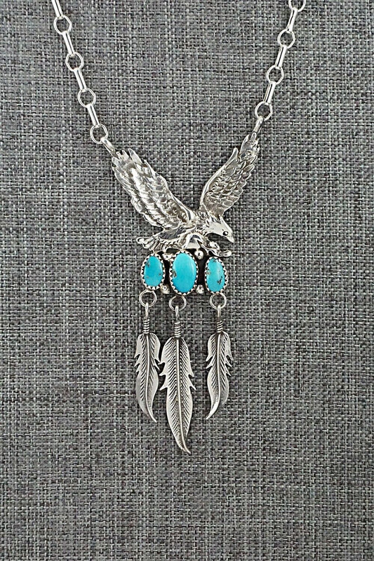 Turquoise & Sterling Silver Necklace - Henry Attakai