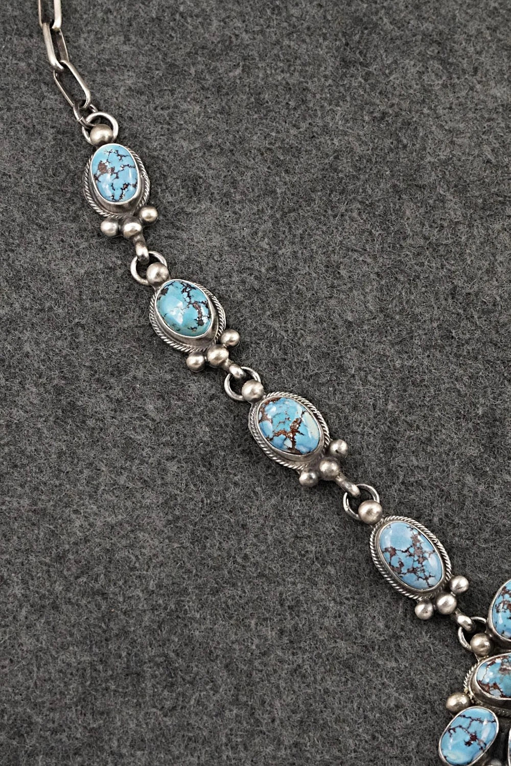Turquoise & Sterling Silver Necklace and Earrings Set - Kathleen Livingston