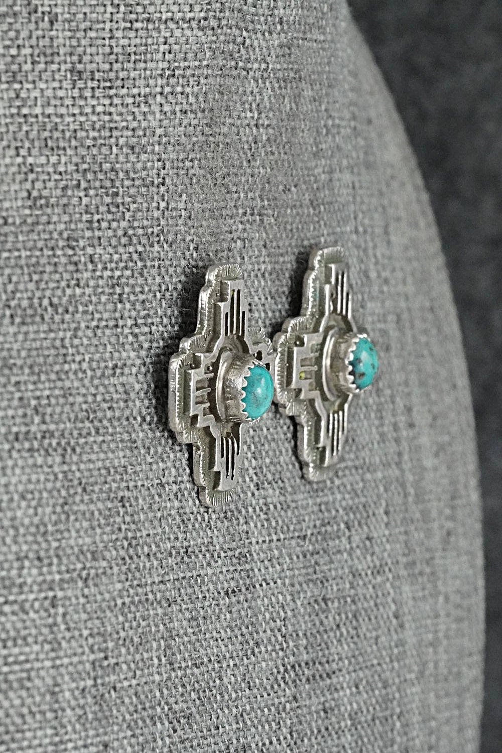 Turquoise & Sterling Silver Earrings - Robinson Martinez