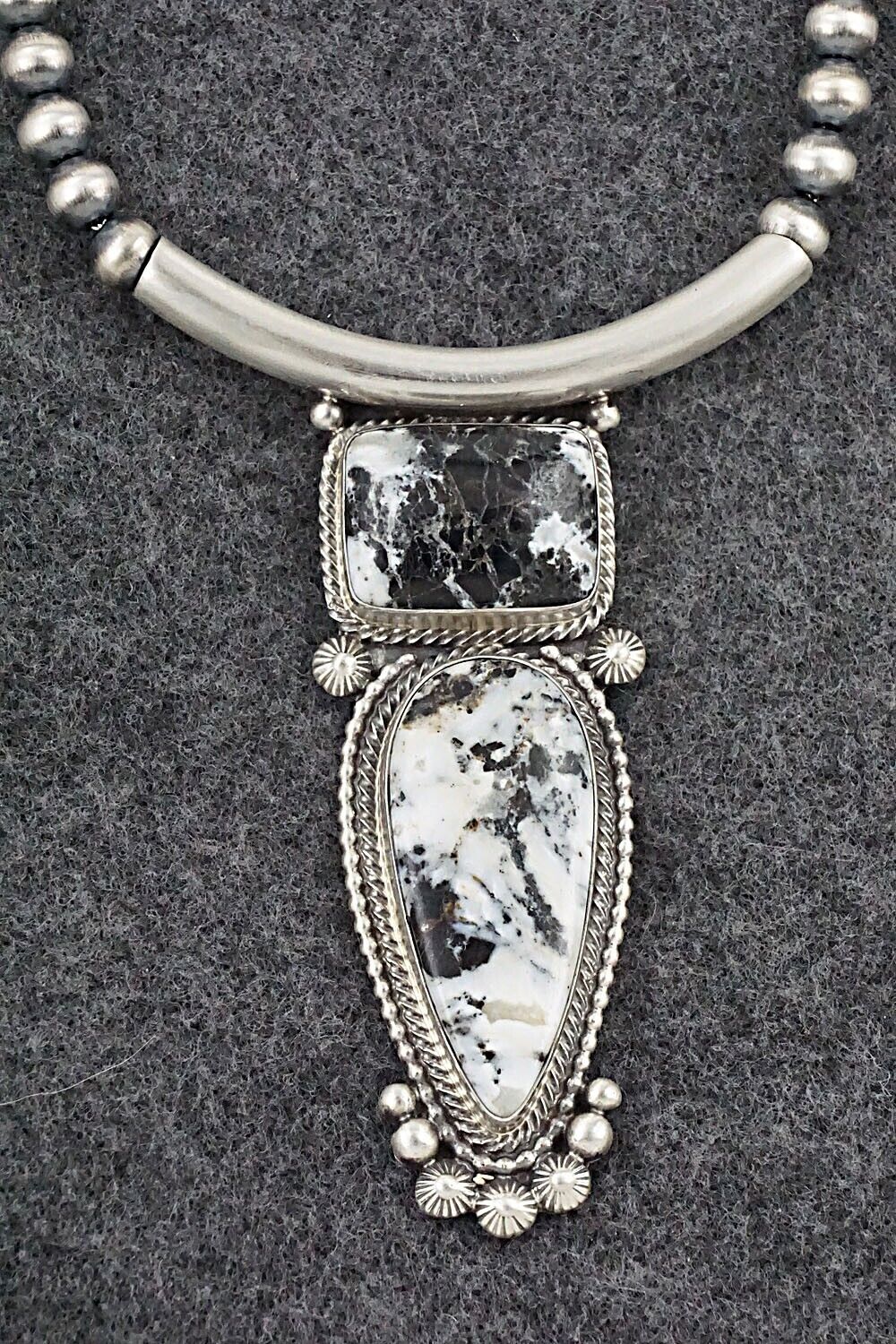 White Buffalo & Sterling Silver Necklace - Tom Lewis