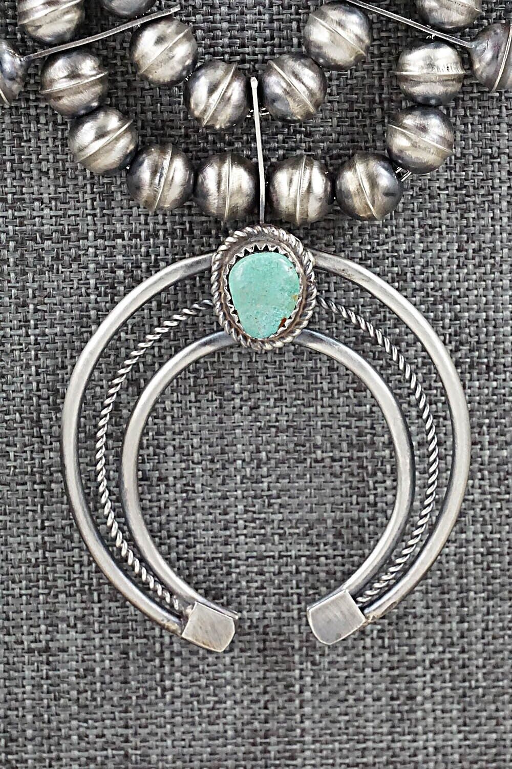 Turquoise & Sterling Silver Squash Blossom Set - Phil Garcia