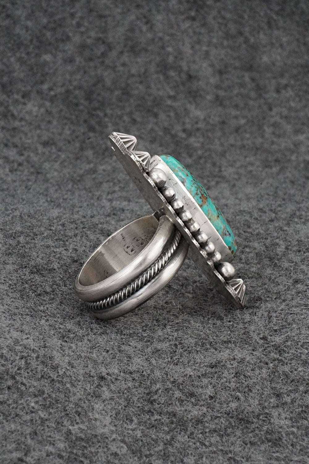 Turquoise & Sterling Silver Ring - Michael Calladitto - Size 8